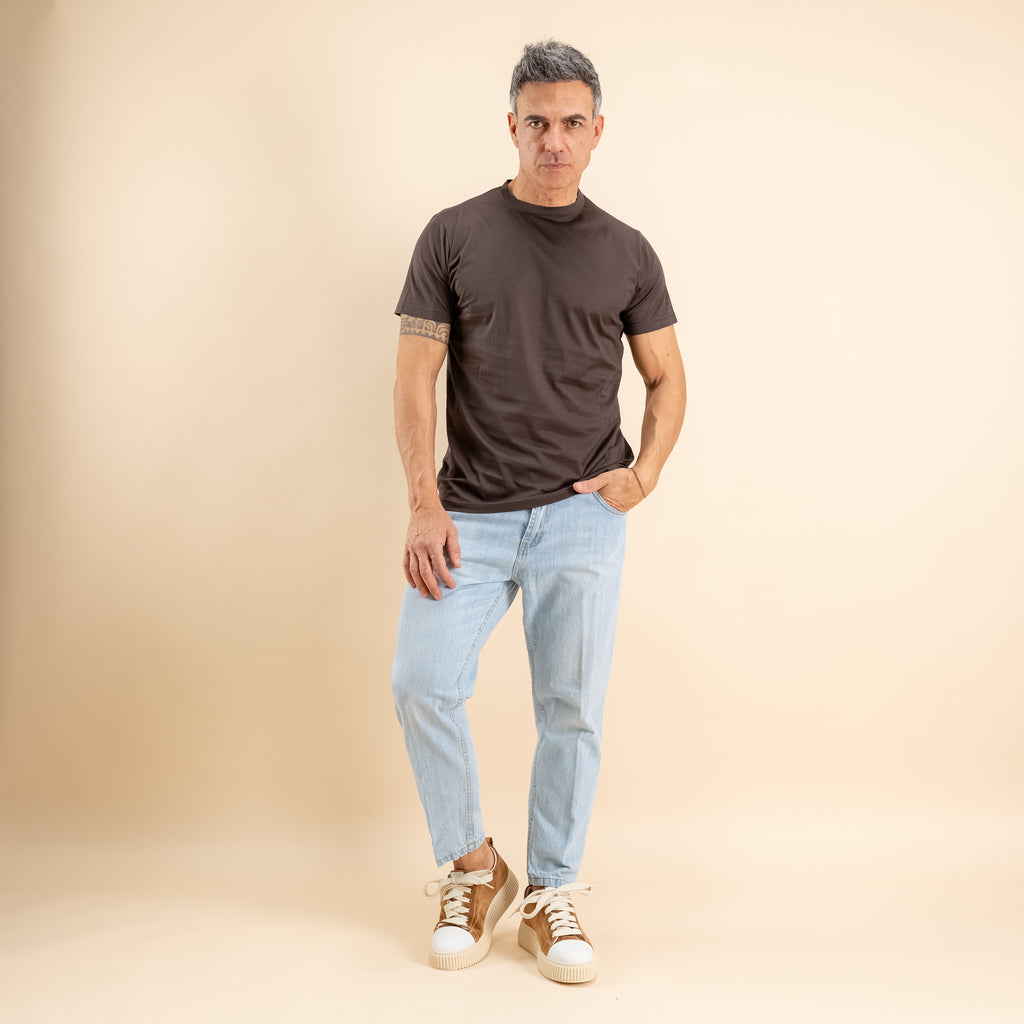 T-shirt in Filo di Scozia - Moro Scuro