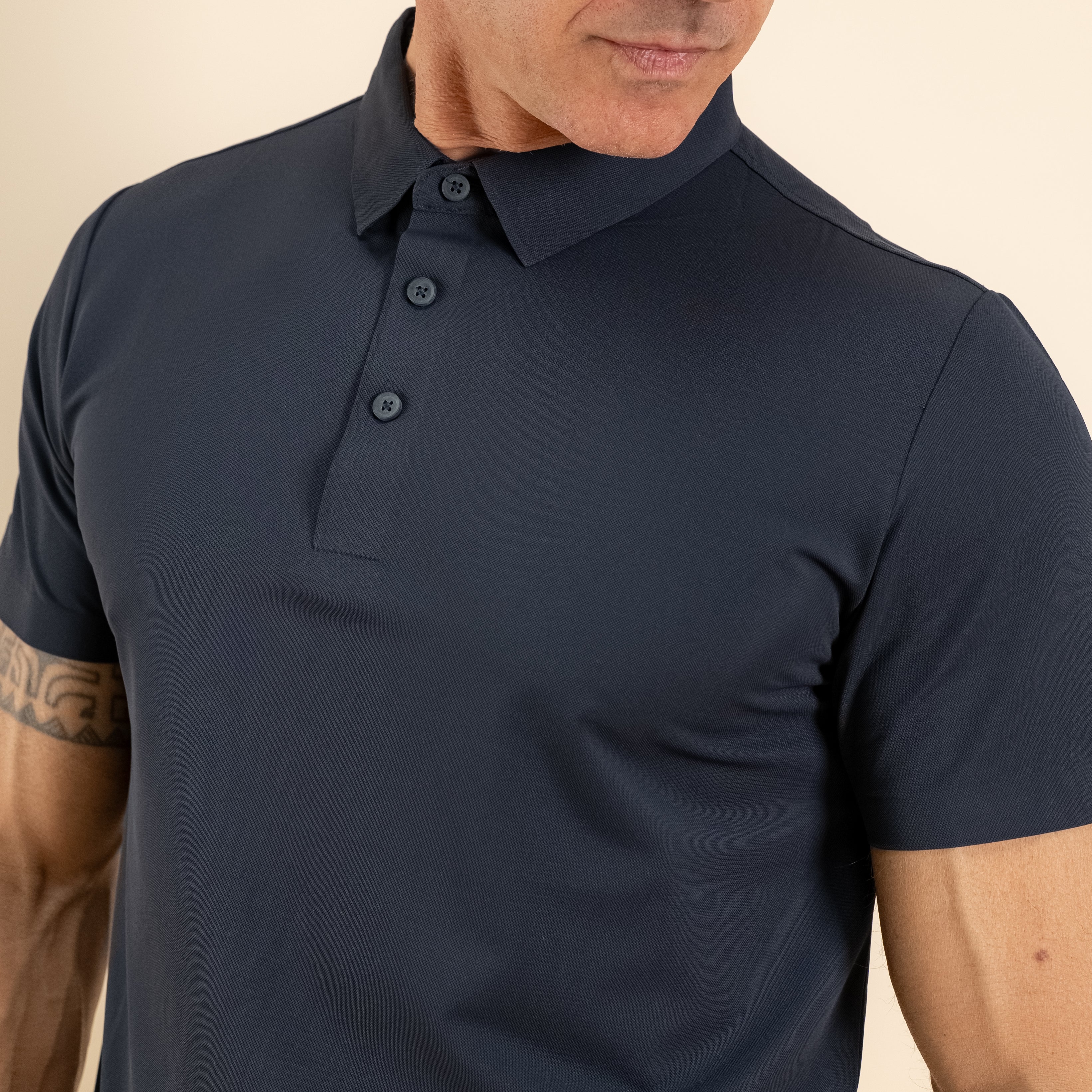 Polo effetto seta manica termosaldata - Blu