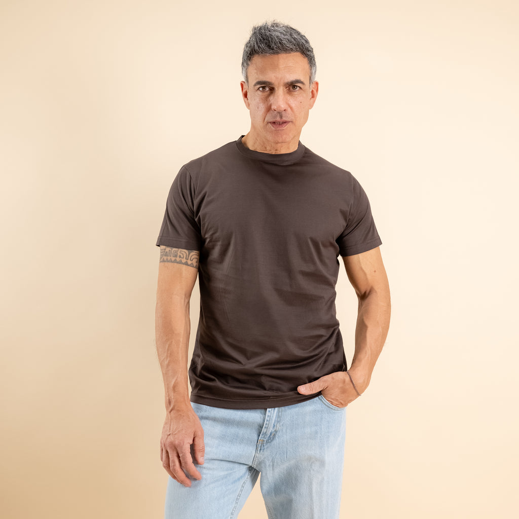 T-shirt in Filo di Scozia - Moro Scuro