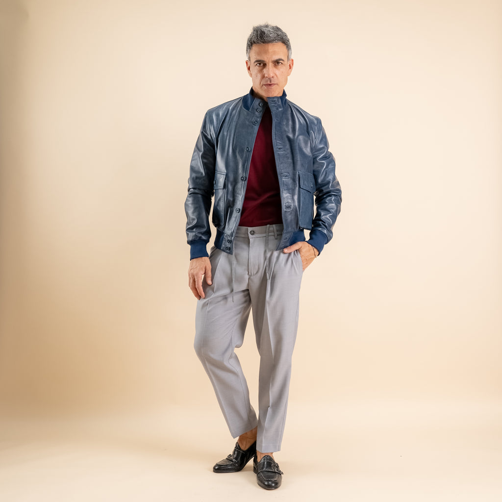 Pantalaccio sartoriale con pinces e molla sul retro - Grigio