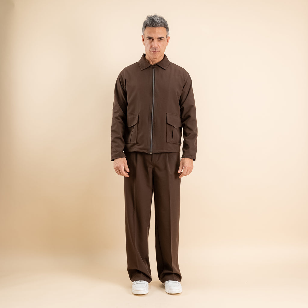 Coordinato camicione a zip - Moro
