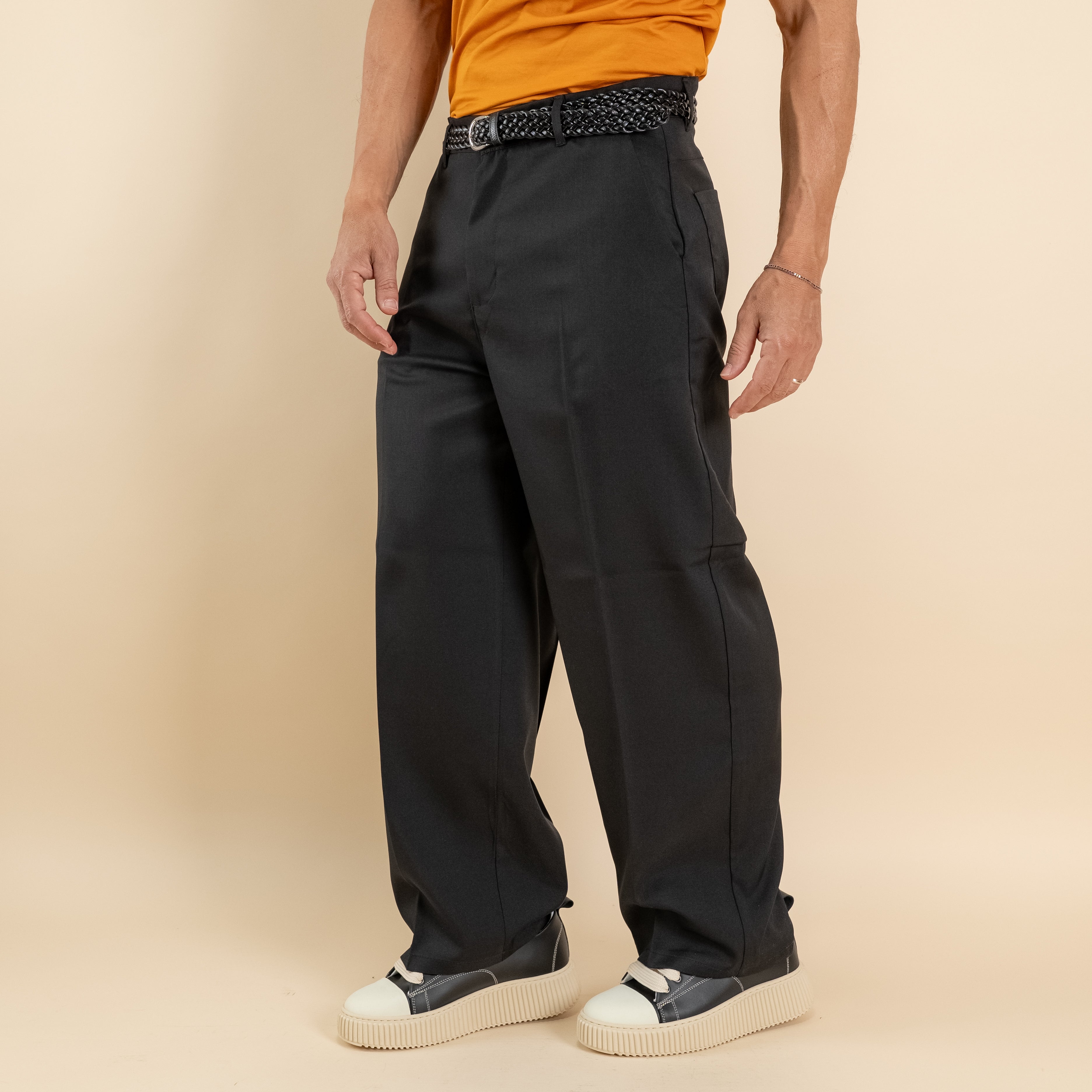 Pantalone palazzo fondo largo - Nero