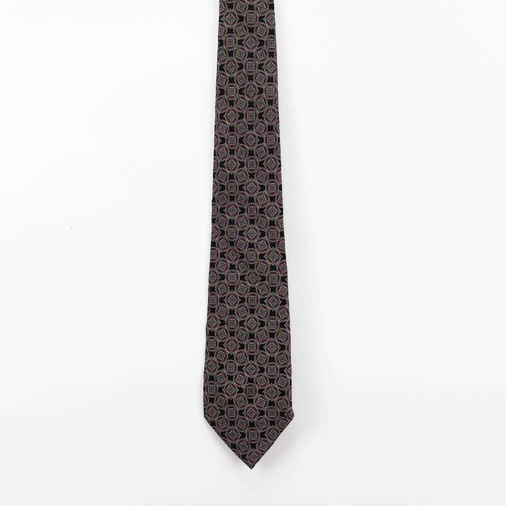 Cravatta Vintage fantasia Medallion 100% Seta