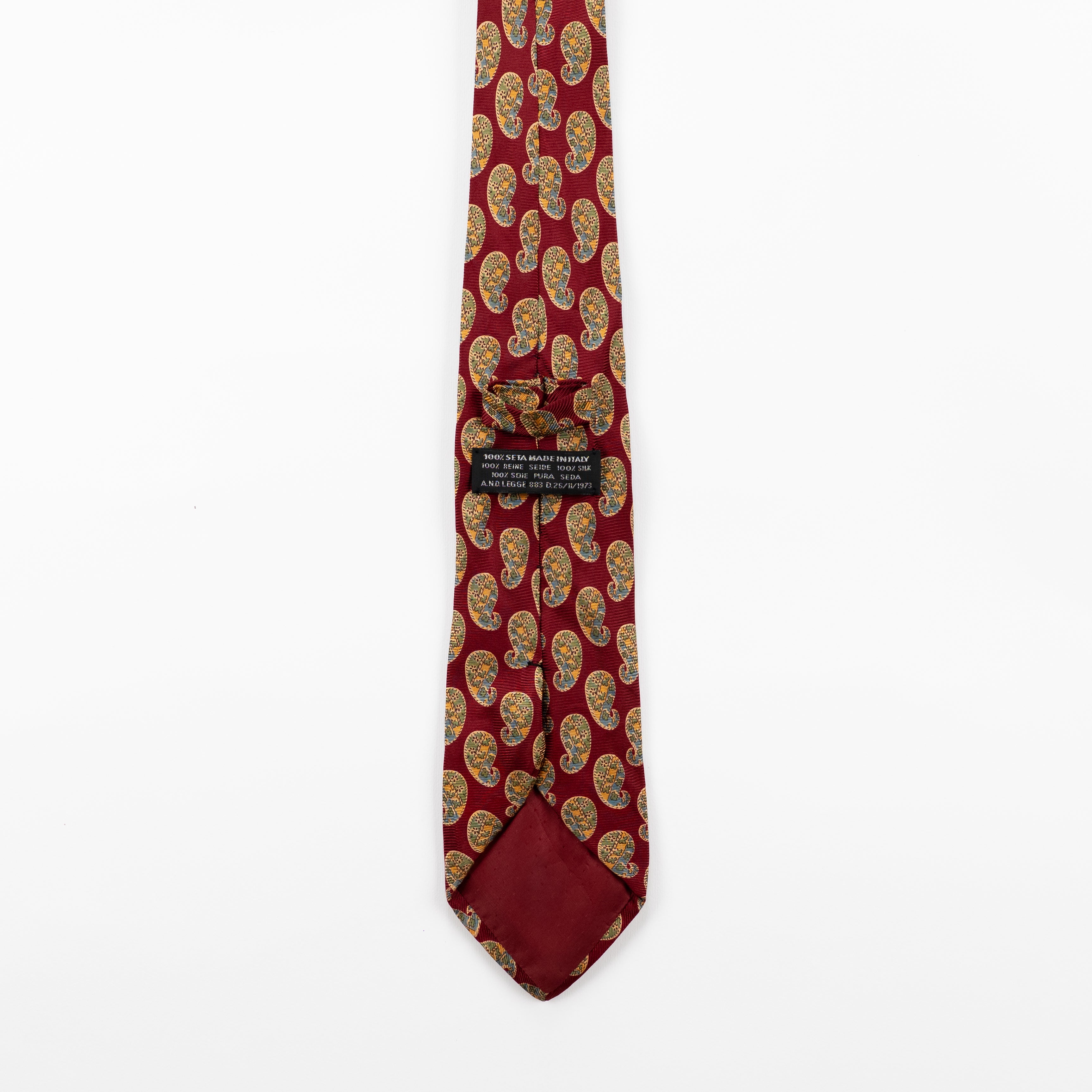 Cravatta Vintage fantasia Paisley 100% Seta