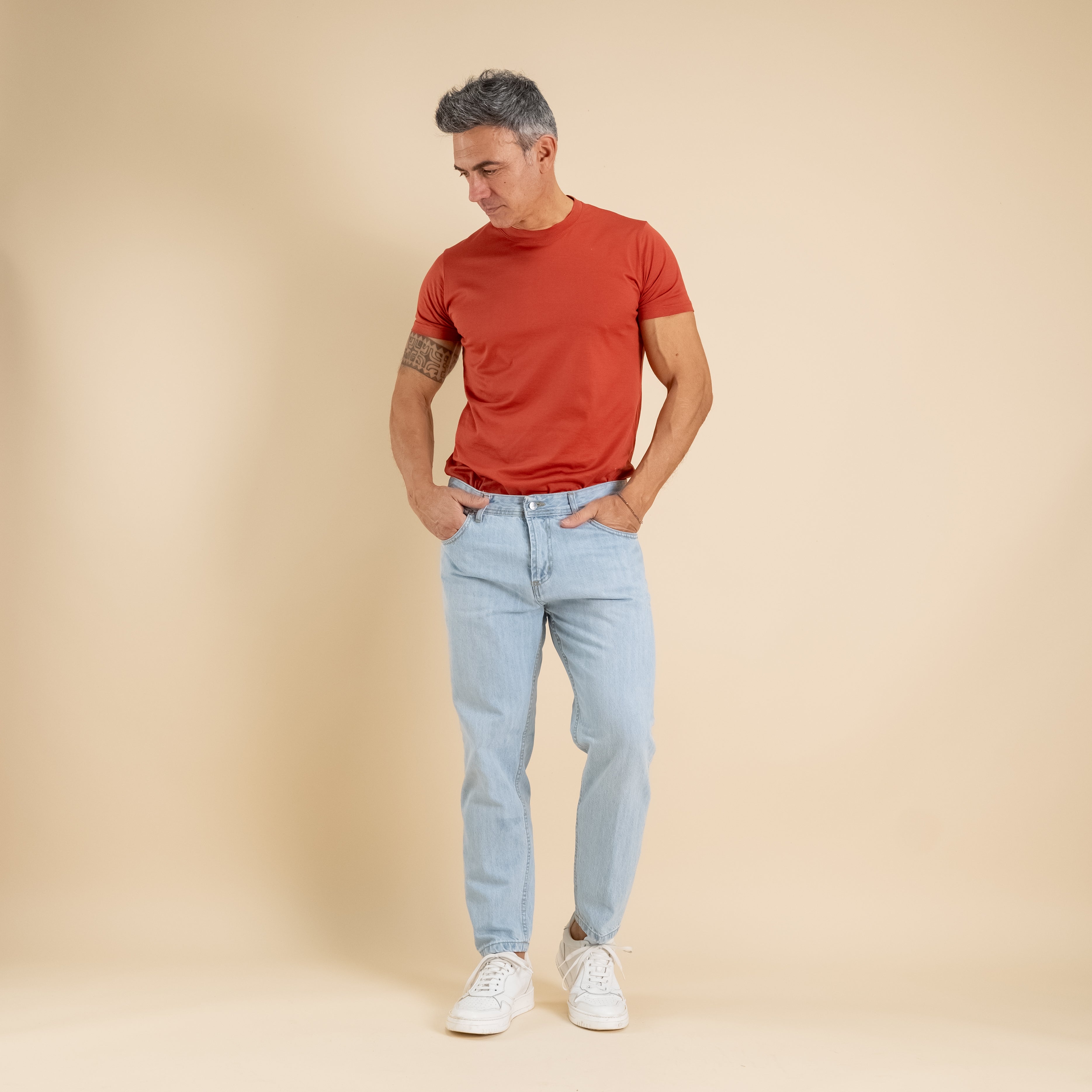 Jeans sartoriale lavaggio chiaro - Denim