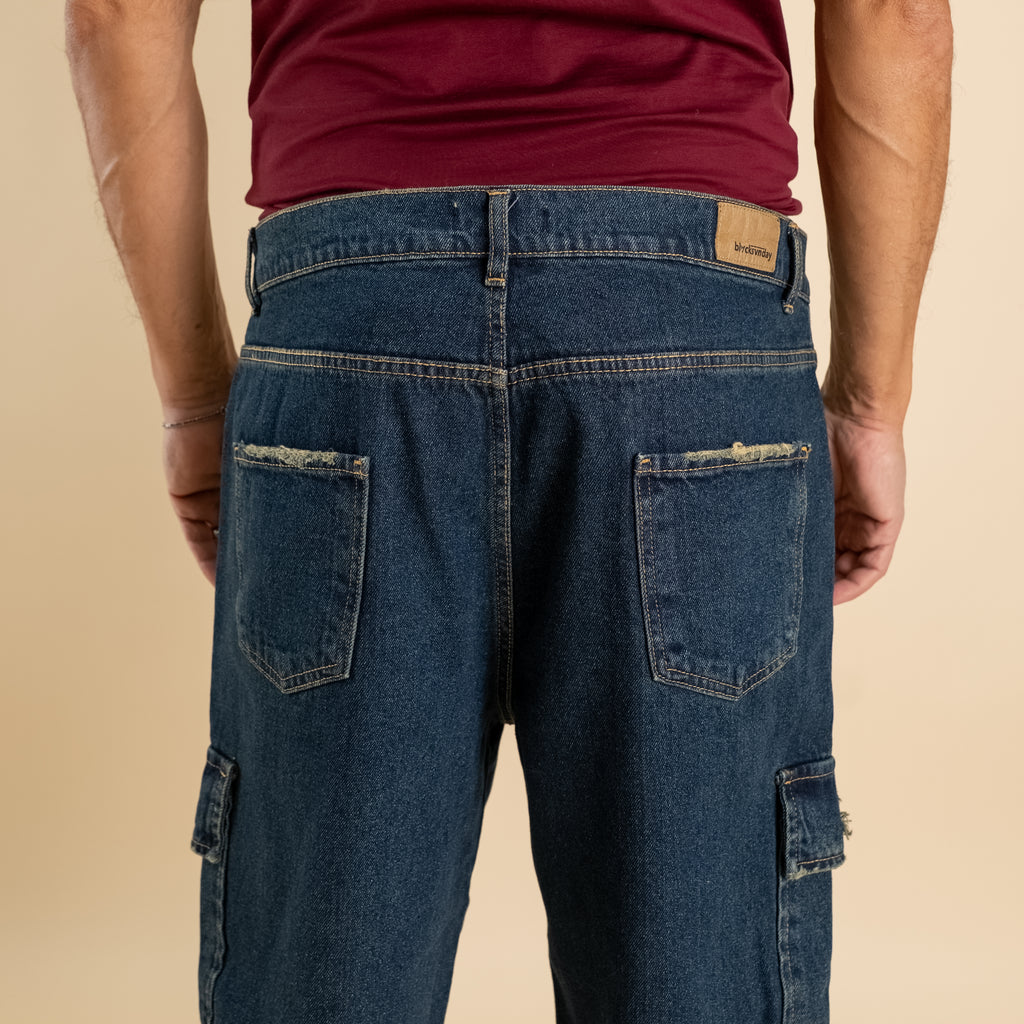 Jeans cargo ripped - Denim