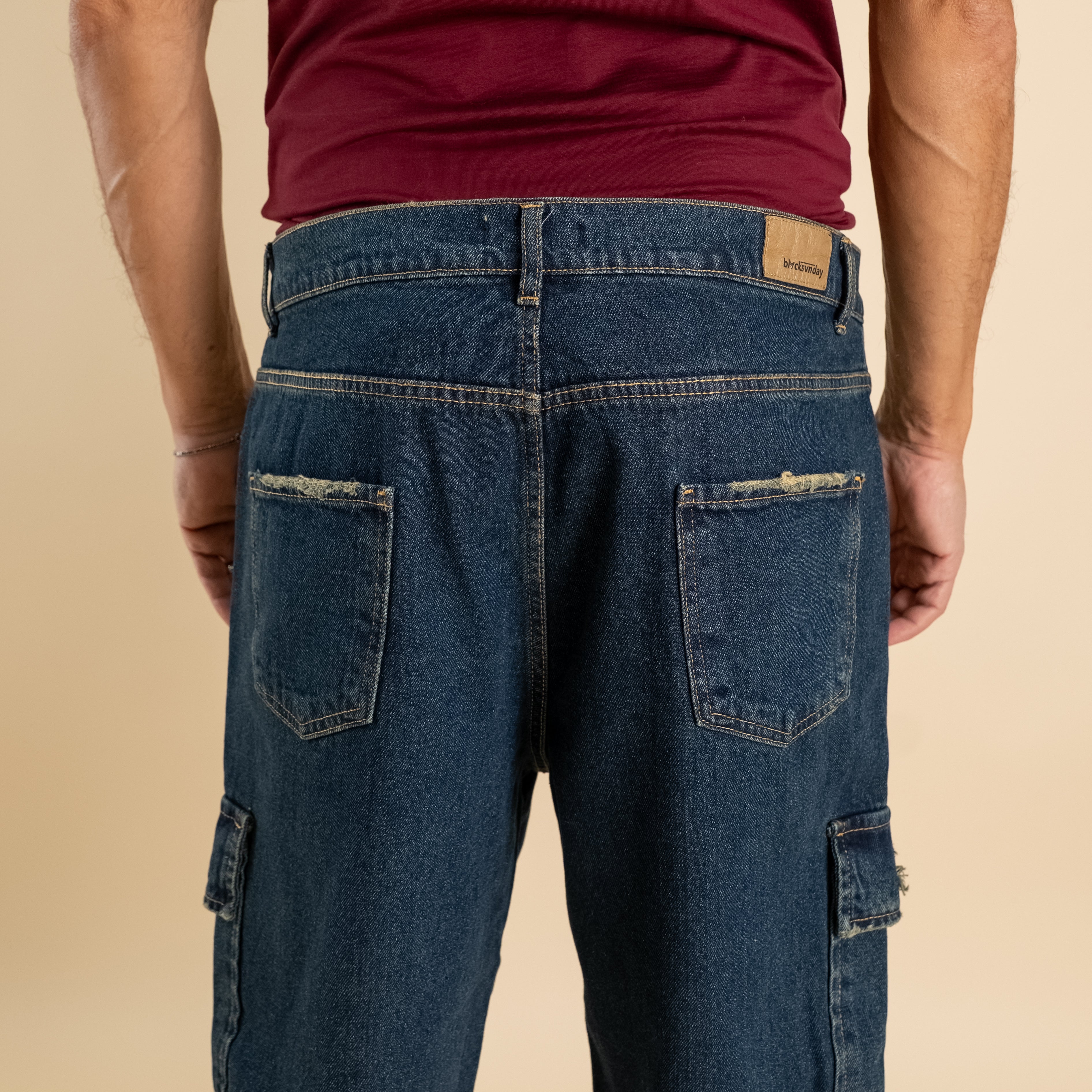 Jeans cargo ripped - Denim