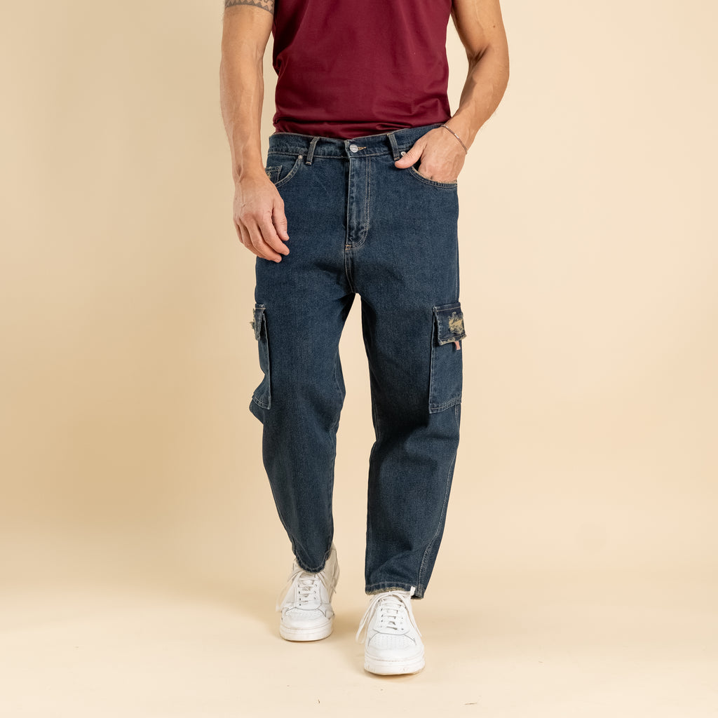 Jeans cargo ripped - Denim
