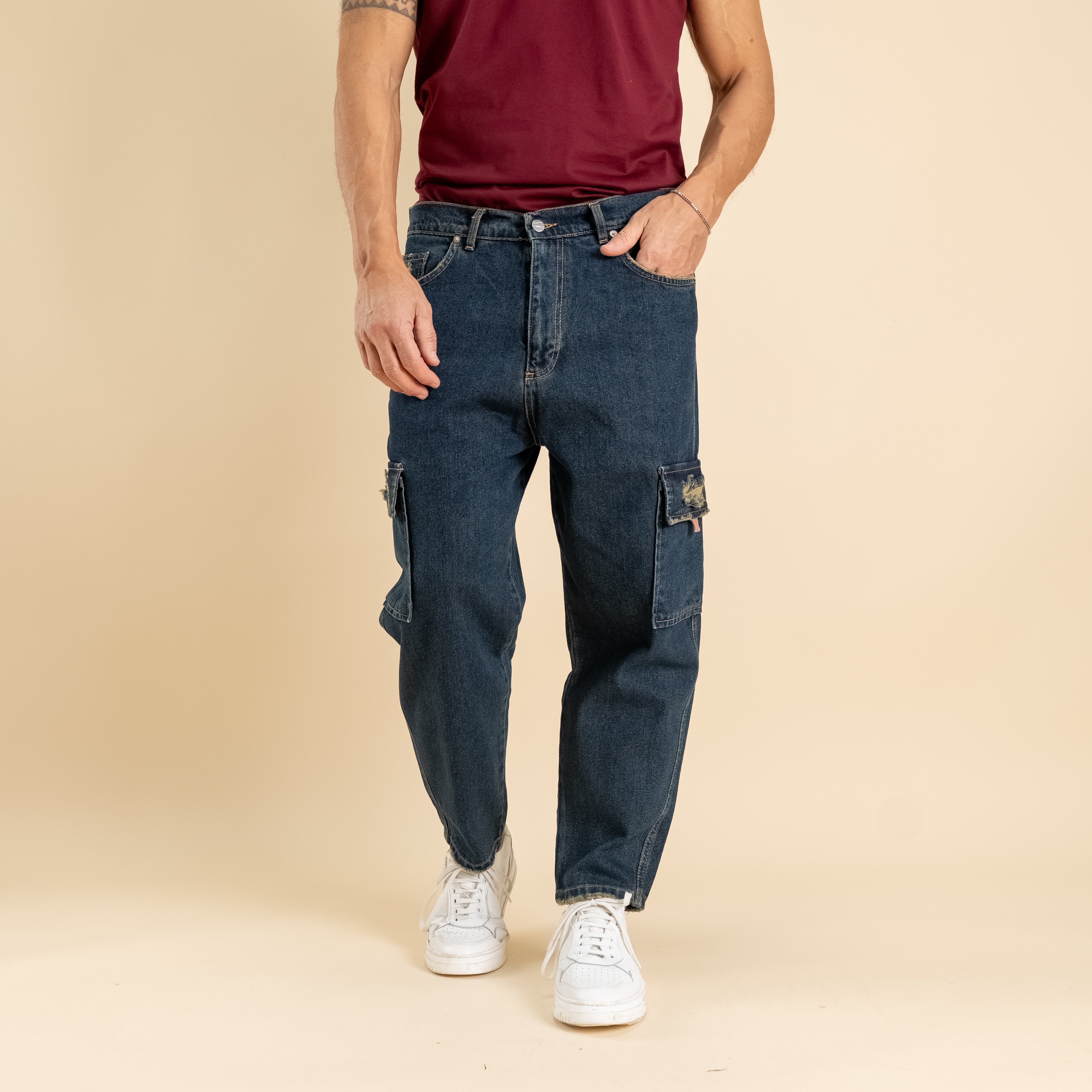 Jeans cargo ripped - Denim
