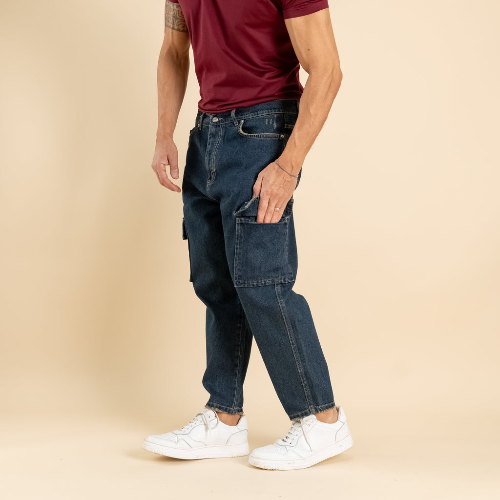 Jeans cargo ripped - Denim