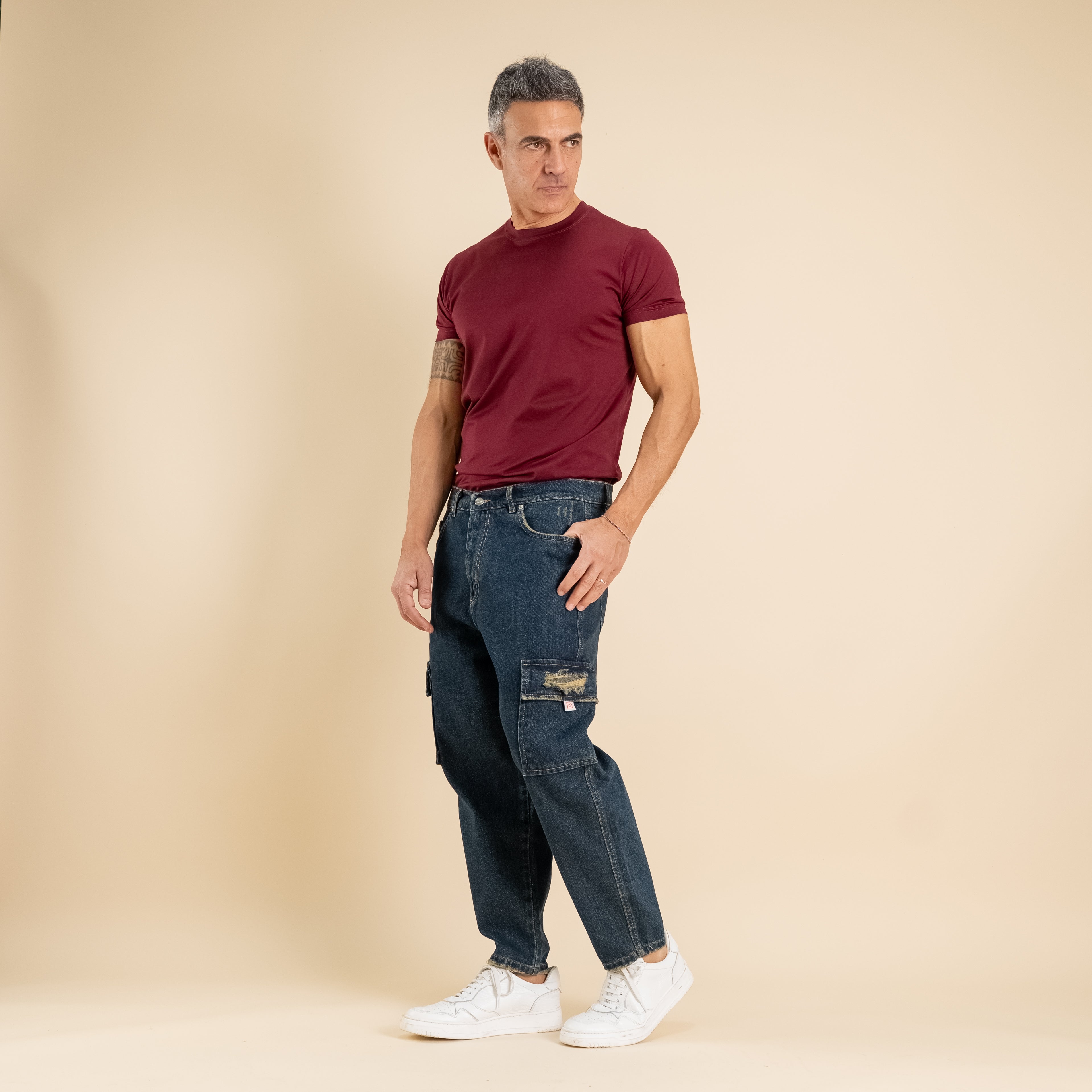 Jeans cargo ripped - Denim