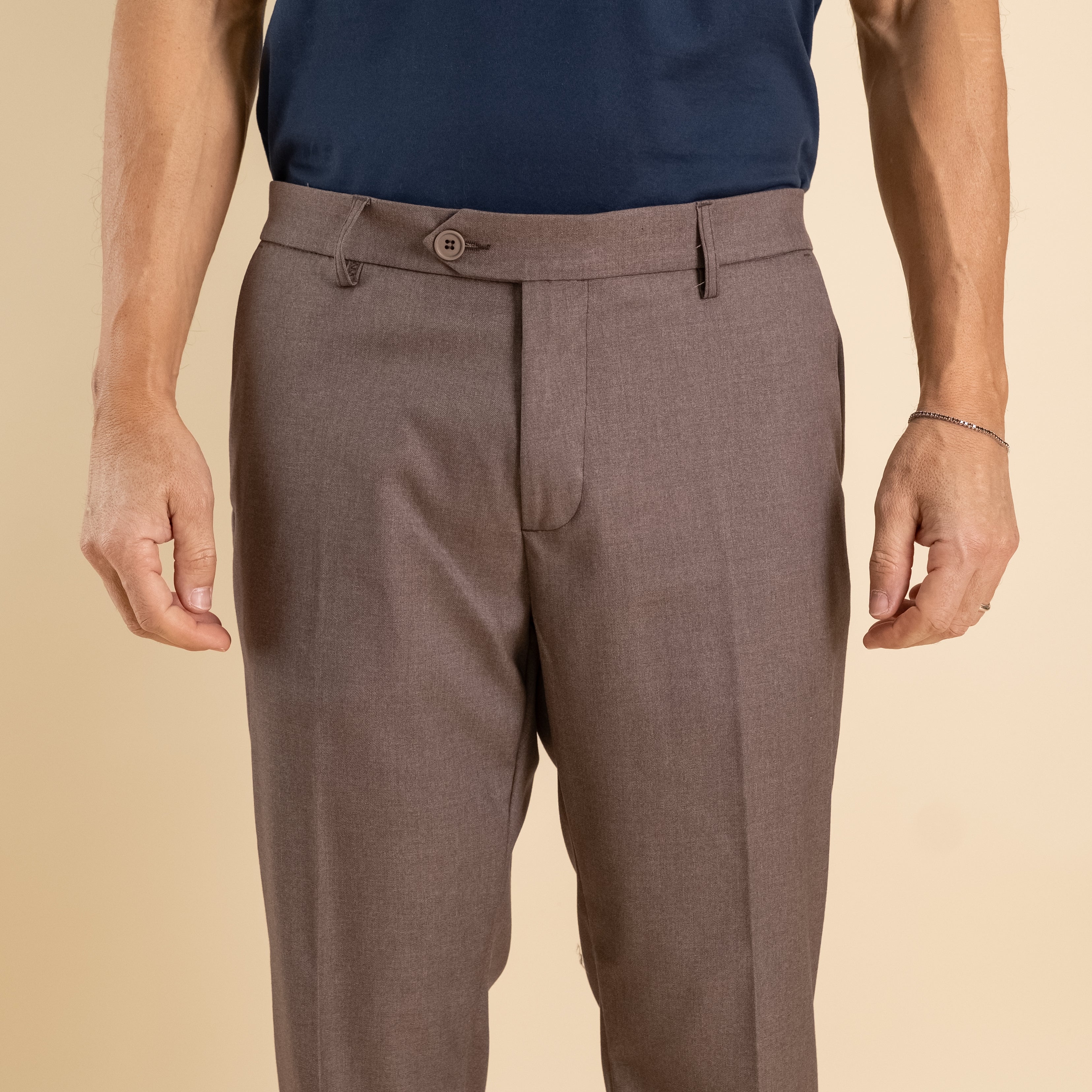 Pantalone classico slim - Fango