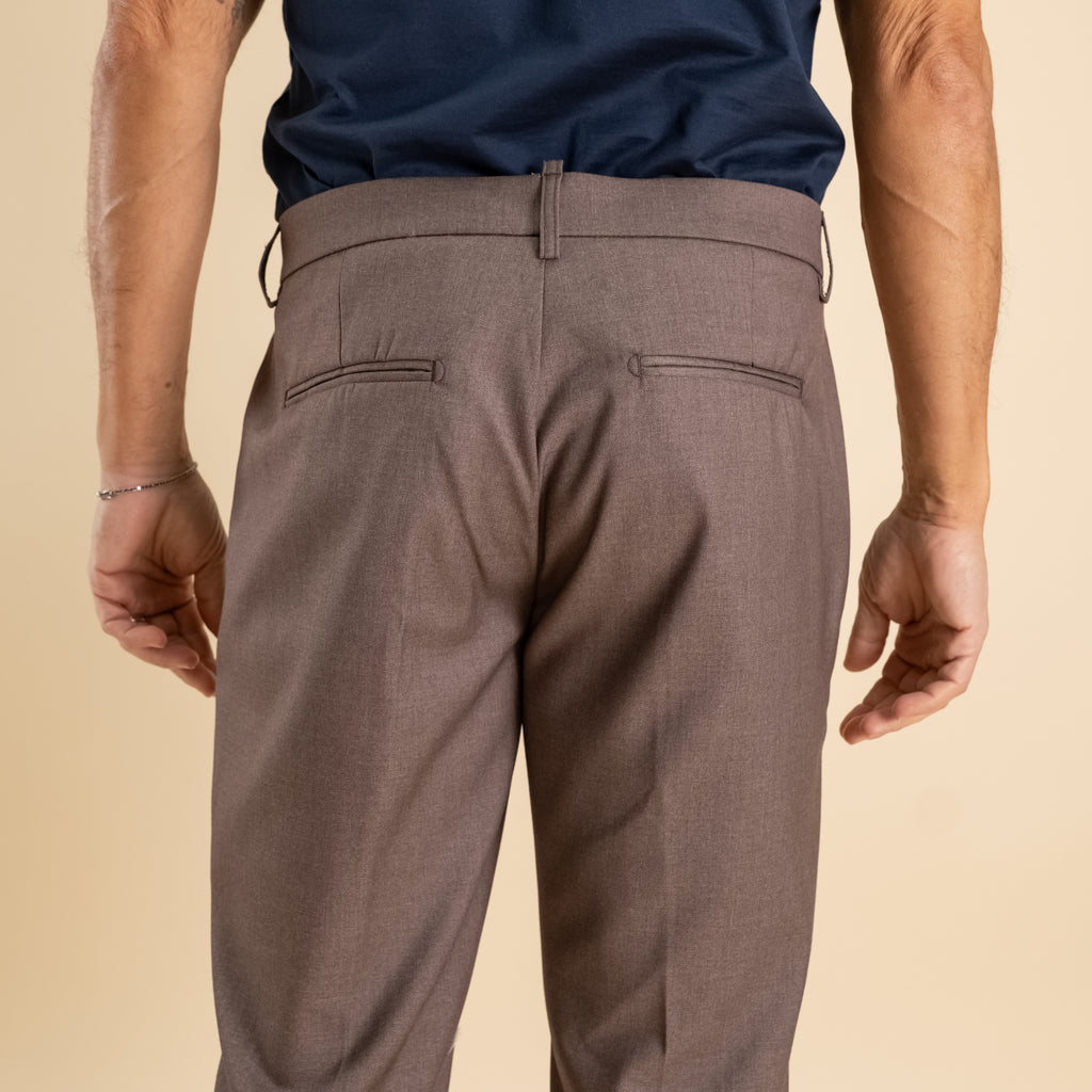 Pantalone classico slim - Fango
