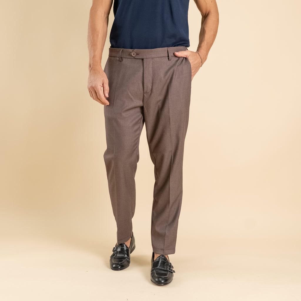 Pantalone classico slim - Fango