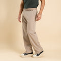 Pantalone palazzo taglio dritto con molla sul retro - Beige