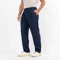 Pantalone palazzo con molla sul retro - Blu Notte
