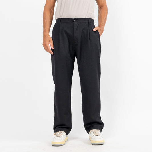 Pantalone palazzo con molla sul retro - Nero
