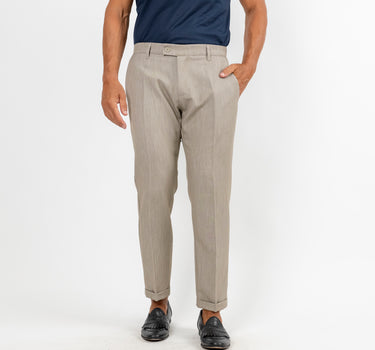 Pantalone classico con molla sul retro - Champagne