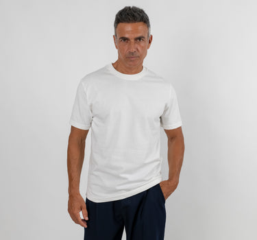 T-shirt regular in cotone 16/1 - Bianco