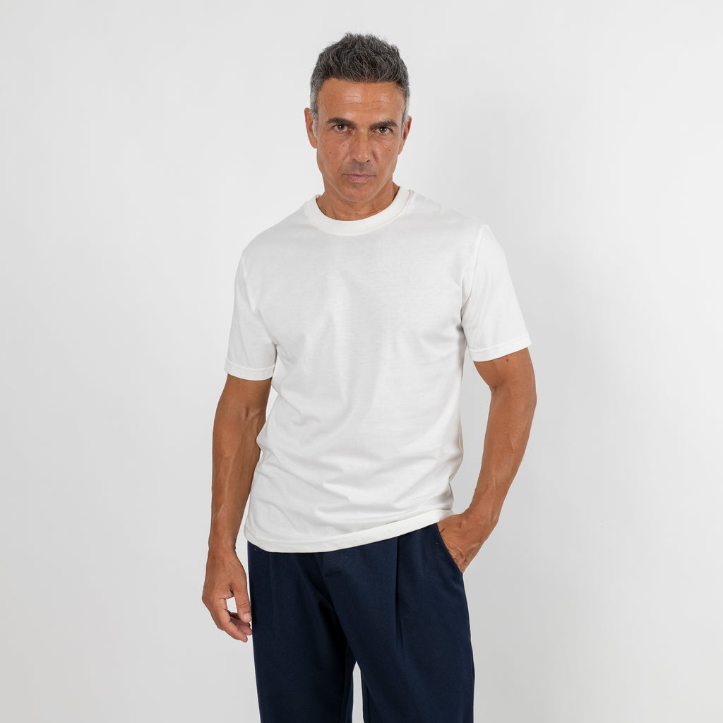 Camiseta regular de algodón 16/1 - Blanca