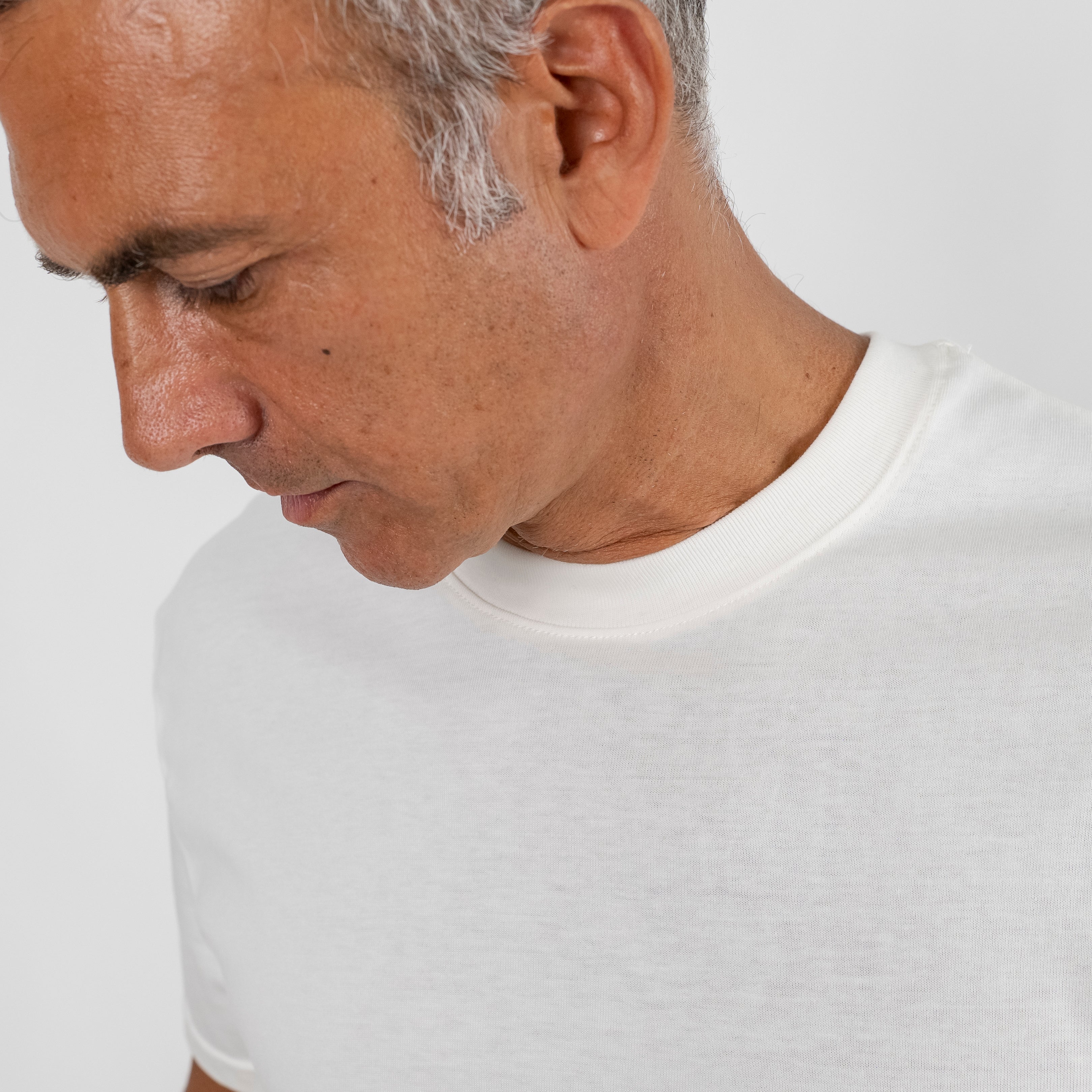 T-shirt regular in cotone 16/1 - Bianco