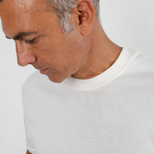 T-shirt regular in cotone 16/1 - Bianco