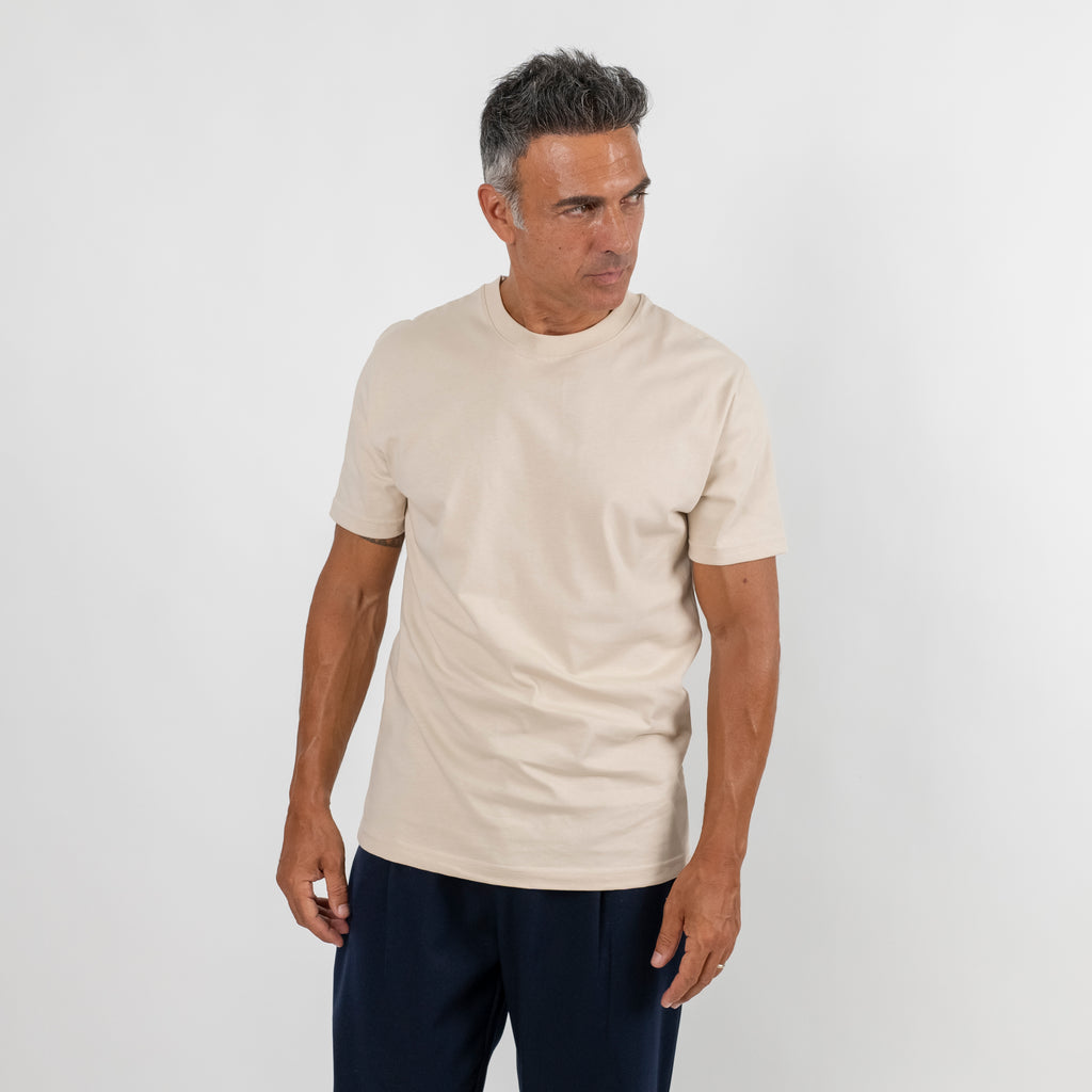 T-shirt regular in cotone 16/1 - Beige
