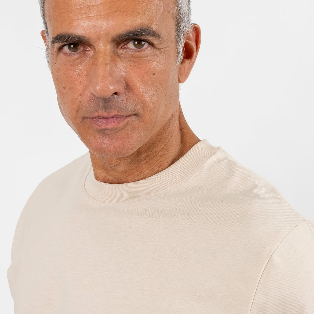 T-shirt regular in cotone 16/1 - Beige