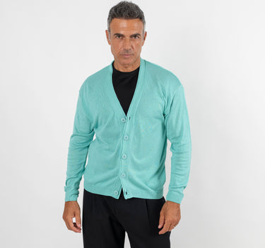 Cardigan leggero scollo a V - Verde Acqua