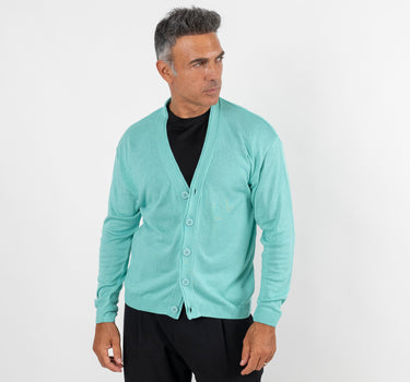 Cardigan leggero scollo a V - Verde Acqua