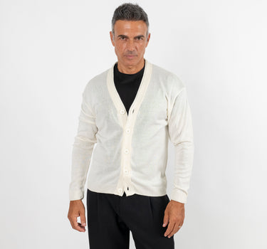 Cardigan leggero scollo a V - Bianco