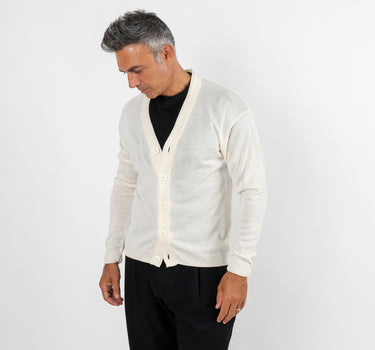 Cardigan leggero scollo a V - Bianco