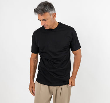 T-shirt regular in cotone 16/1 - Nero