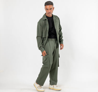 Coordinato camicione e pantalone cargo - Verde Militare