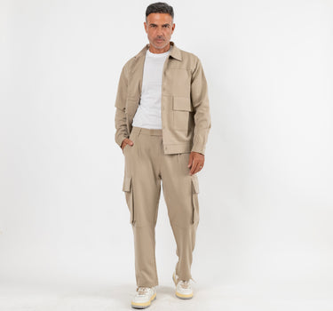 Coordinato camicione e pantalone cargo - Fango