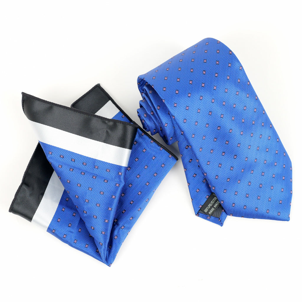 Conjunto de corbata y pañuelo de bolsillo estampados
