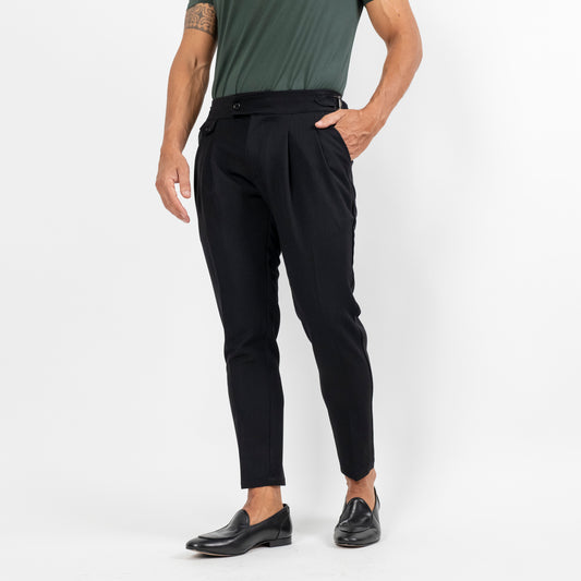 Pantalone con fibbia laterale - Nero