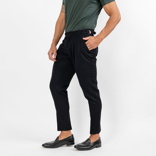 Pantalone con fibbia laterale - Nero
