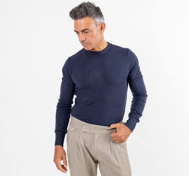 Maglia girocollo slim fit - Blu