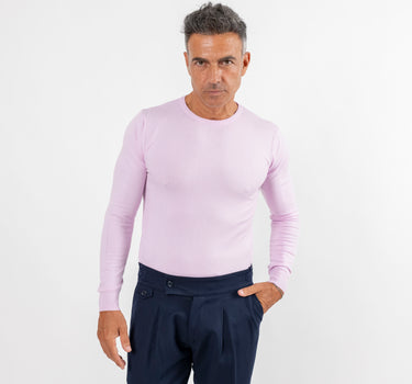 Maglia girocollo slim fit - Rosa