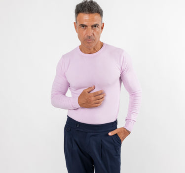 Maglia girocollo slim fit - Rosa