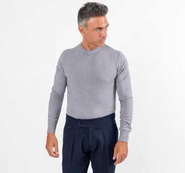 Maglia girocollo slim fit - Grigio