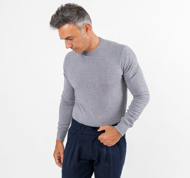 Maglia girocollo slim fit - Grigio