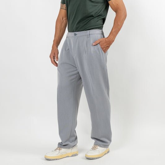 Pantalone palazzo con molla sul retro - Grigio
