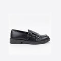 Mocasín de caña alta con doble hebilla - Negro