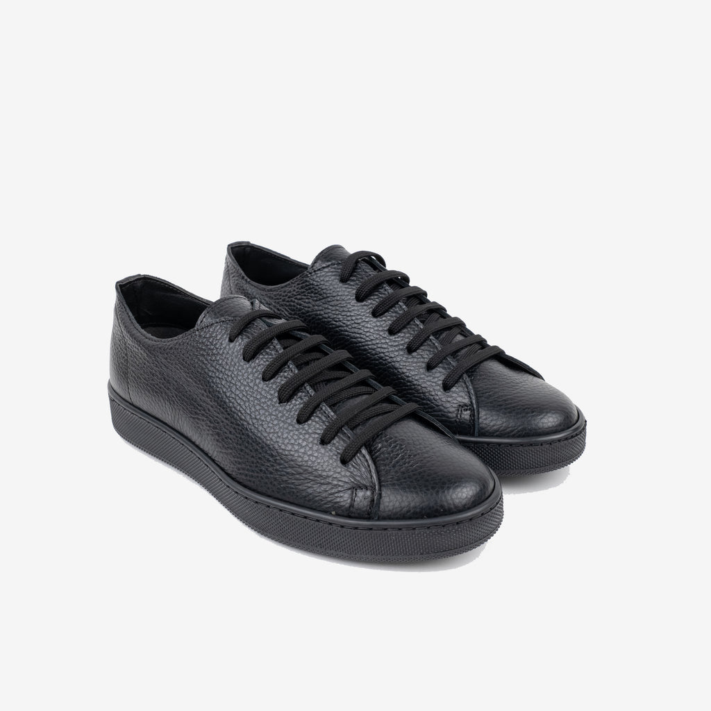 Sneaker in vera pelle bottolata - Nero