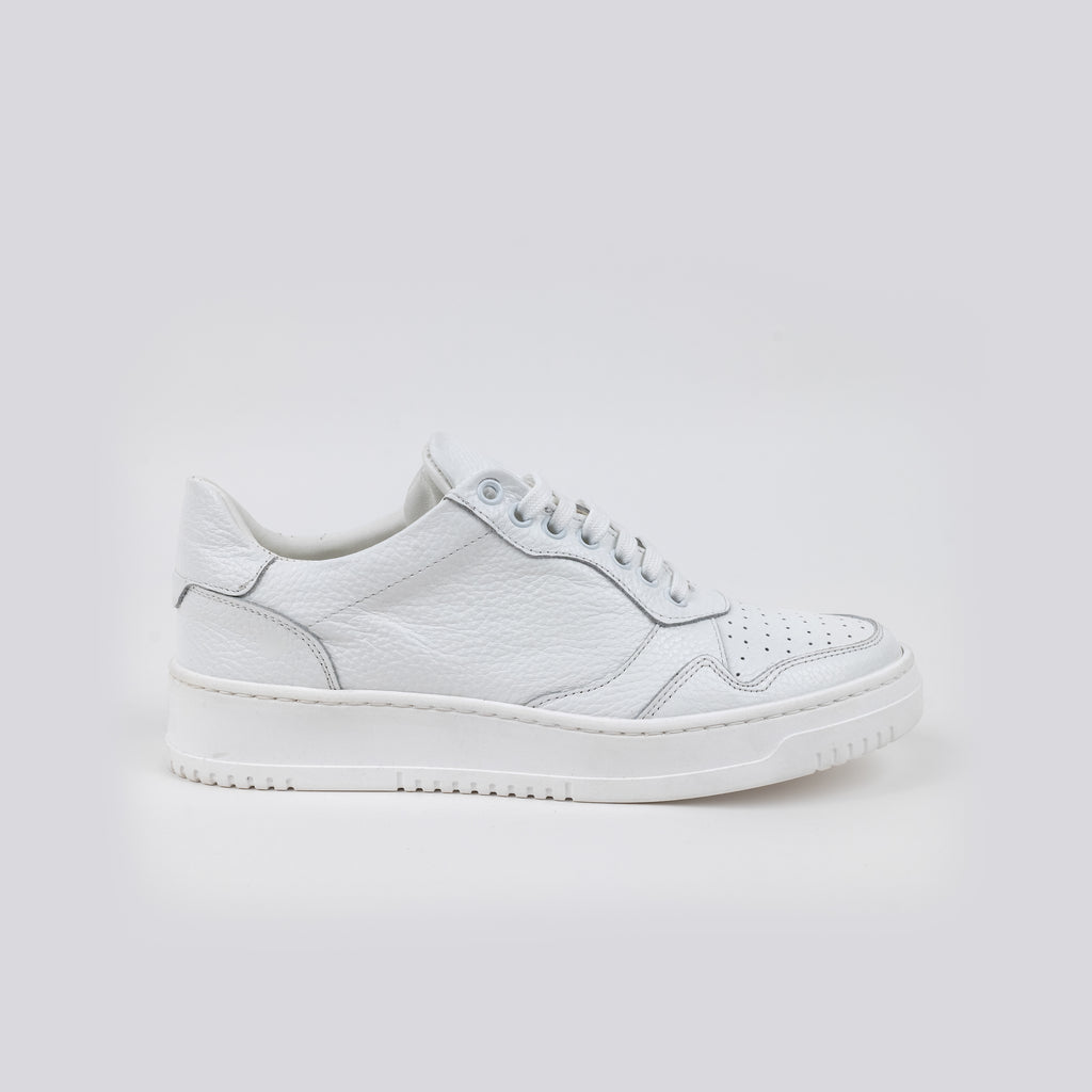 Sneaker in vera pelle bottolata - Bianco