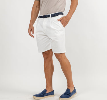 Pantaloncino leggero con pinces - Bianco