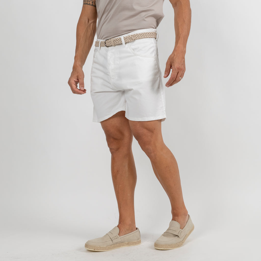 Pantalones cortos ligeros con botones - Blanco