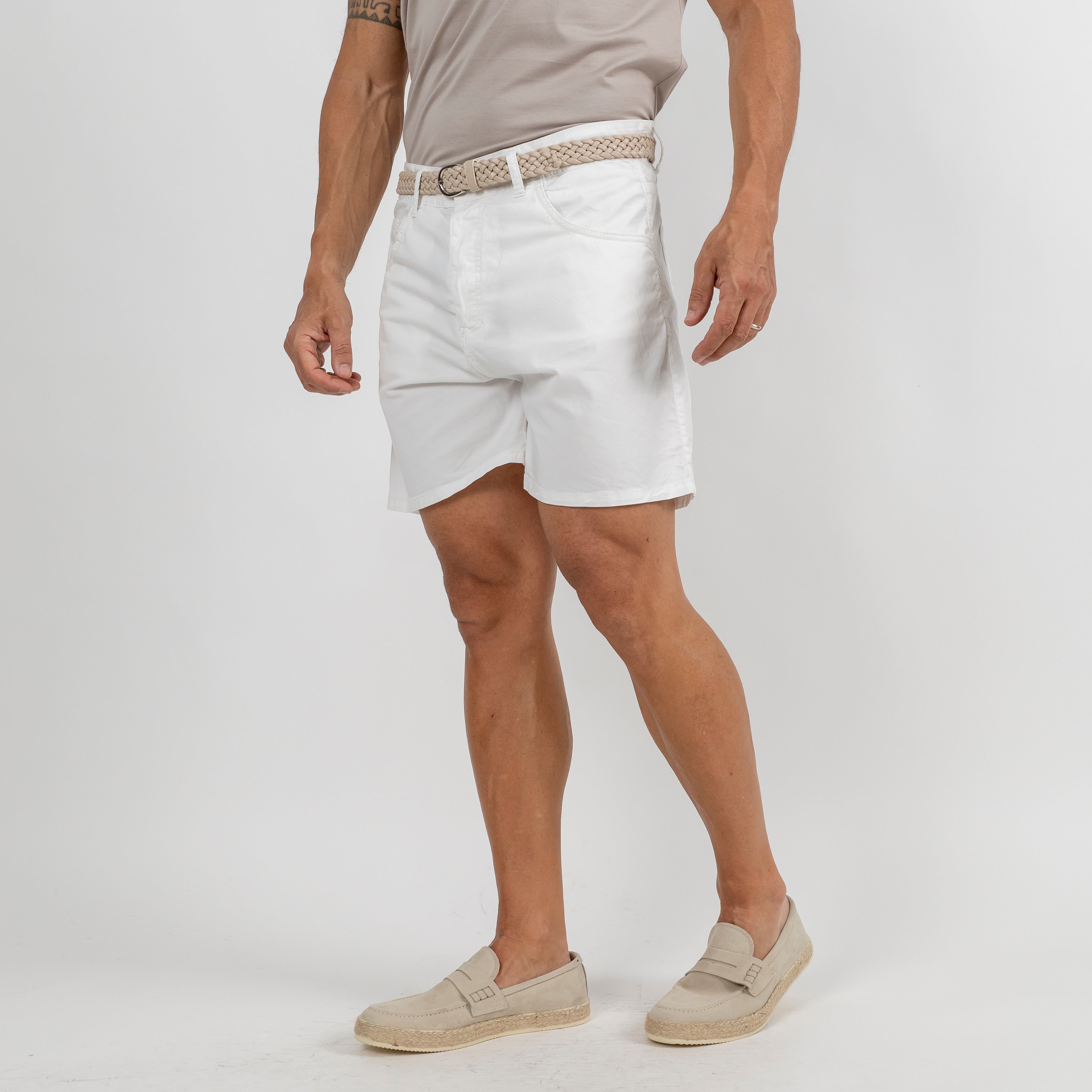 Pantalones cortos ligeros con botones - Blanco